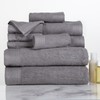 Hastings Home Hastings Home Ribbed 100 Percent Cotton 10 Piece Towel Set - Silver 538243LUM